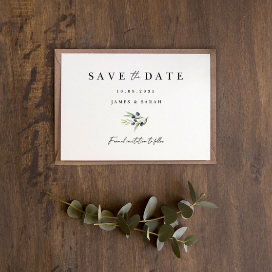 'Olive Leaves OL100' Save the Date