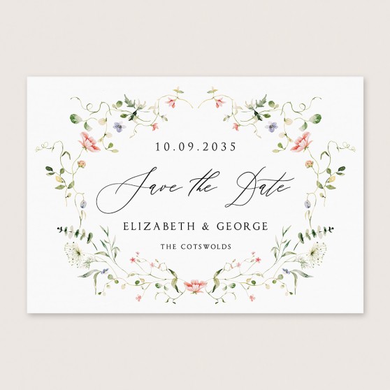 'Vintage Botanical V002' Save the Date