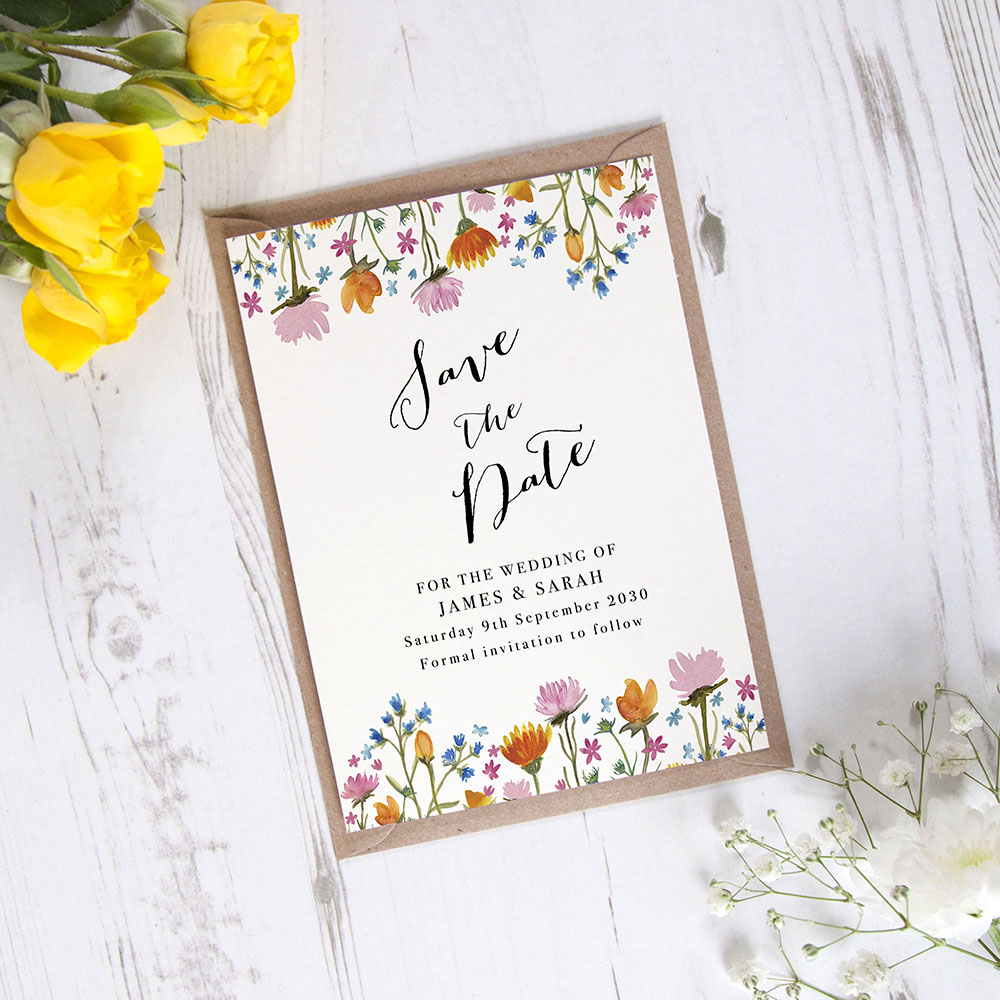 'Wild Floral' Save the Date Sample