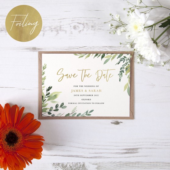 'Back to Nature' Foil Save the Date Sample