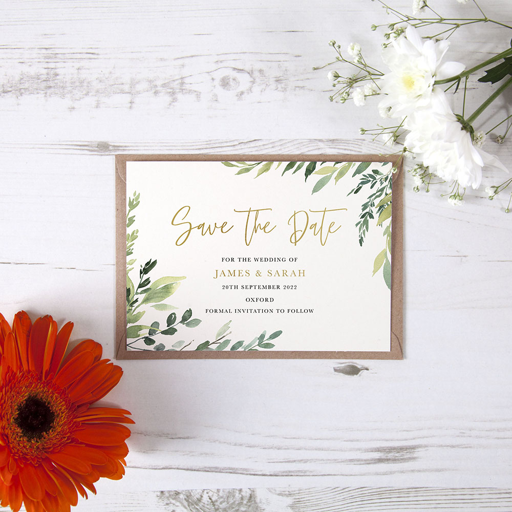 'Back to Nature' Foil Save the Date Sample