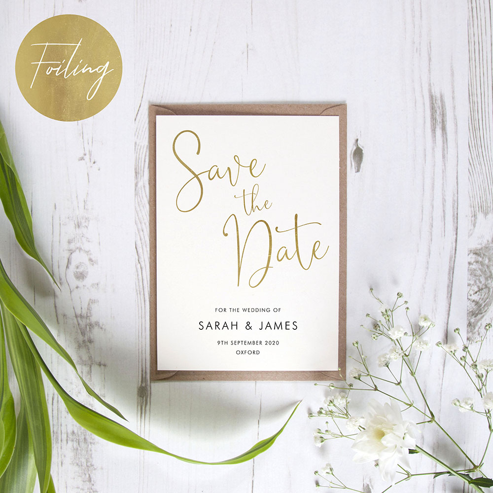 'Charles Portrait' Foil Save the Date Sample
