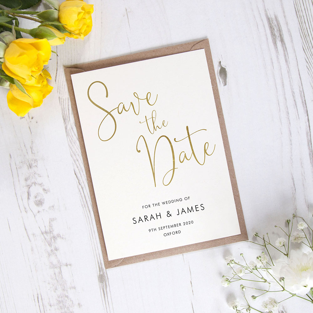'Charles Portrait' Foil Save the Date Sample