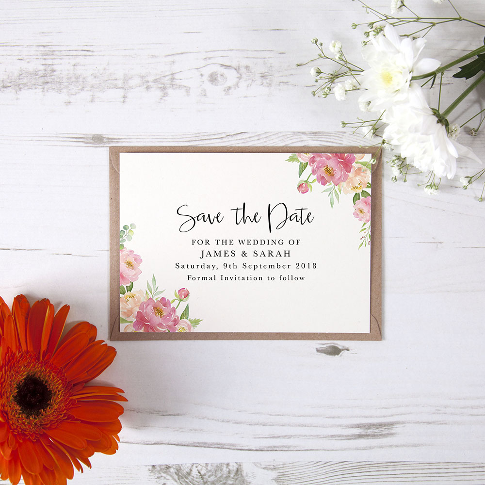'Peony' Foil Save the Date