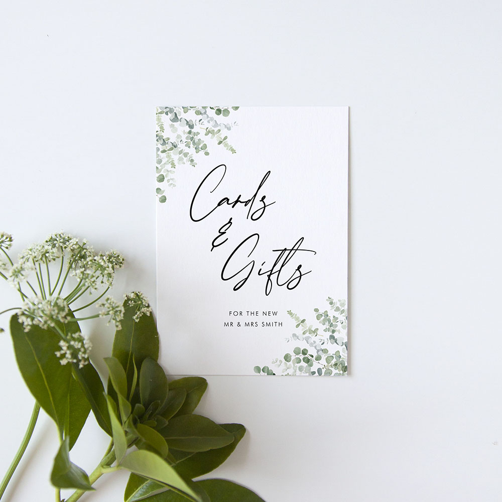 'Classic Eucalyptus CE11' Cards & Gifts Sign - A5/A4/A3