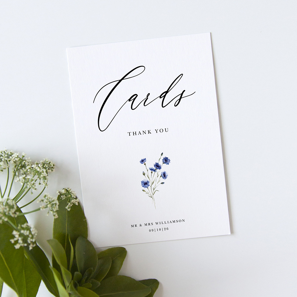 'Cornflower Blue' Cards Sign - A5/A4/A3