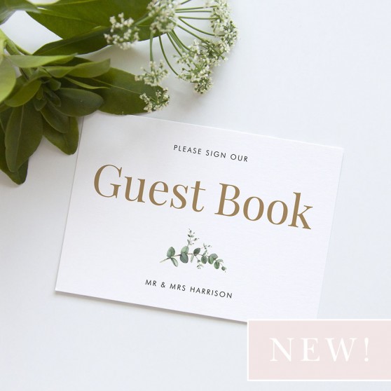 'Campagna Eucalyptus' Guest Book Sign - A5/A4/A3