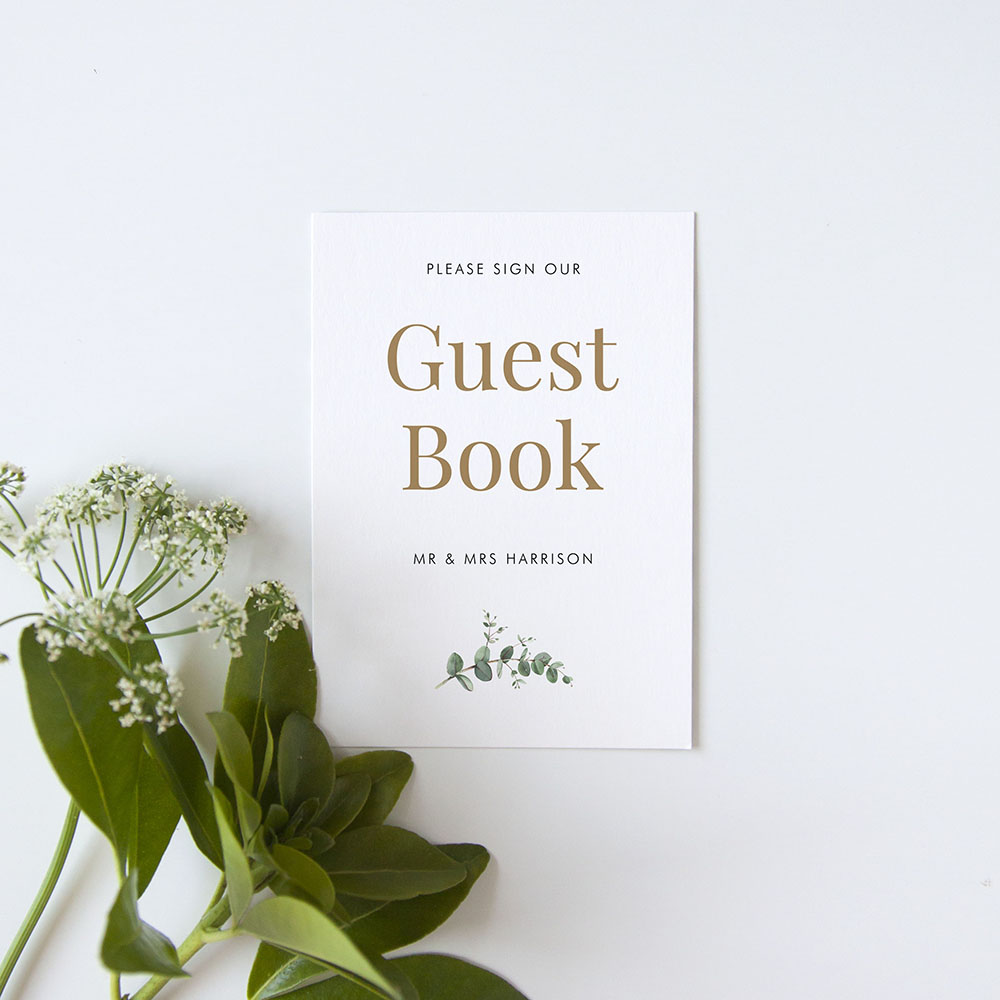 'Campagna Eucalyptus' Guest Book Sign - A5/A4/A3