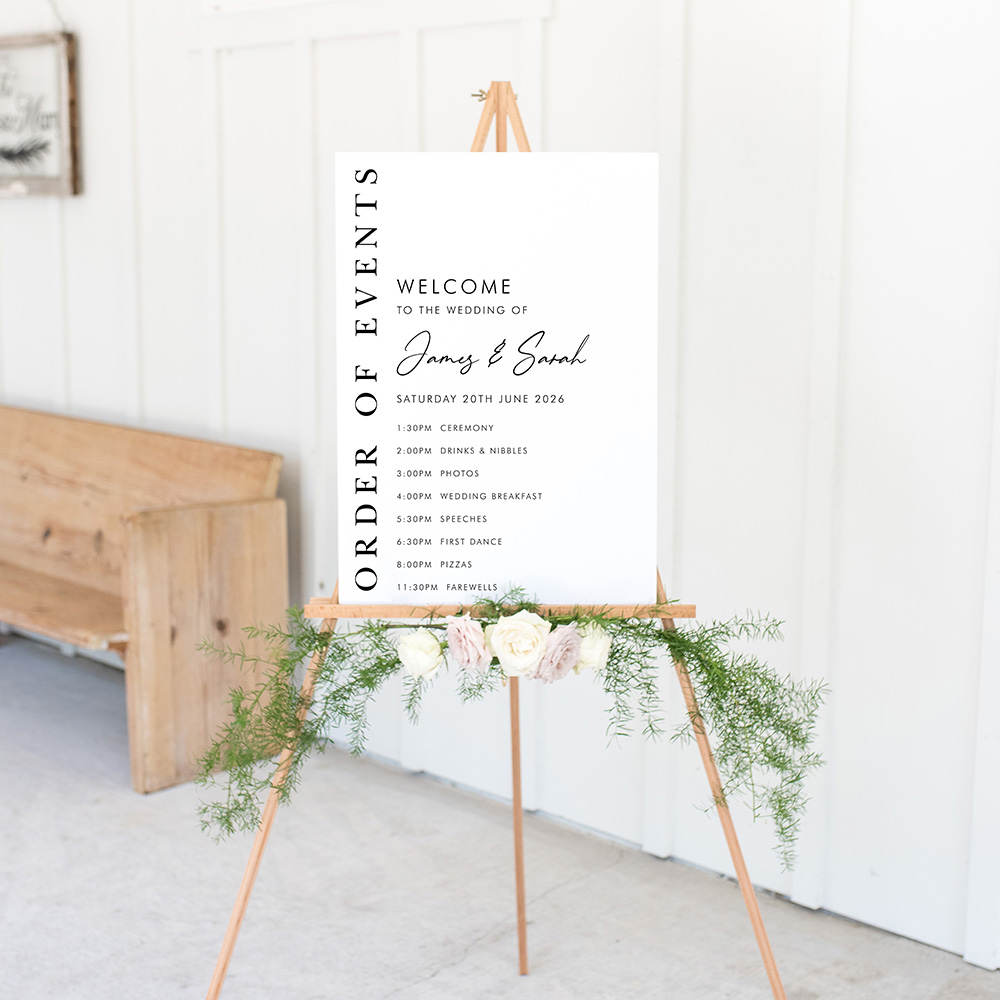 'Matthew' Wedding Order of Events Sign A2/A1