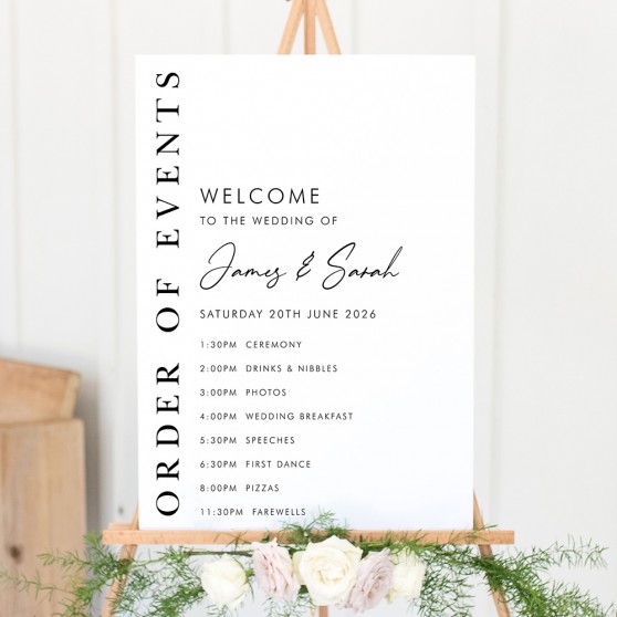 'Matthew' Wedding Order of Events Sign A2/A1