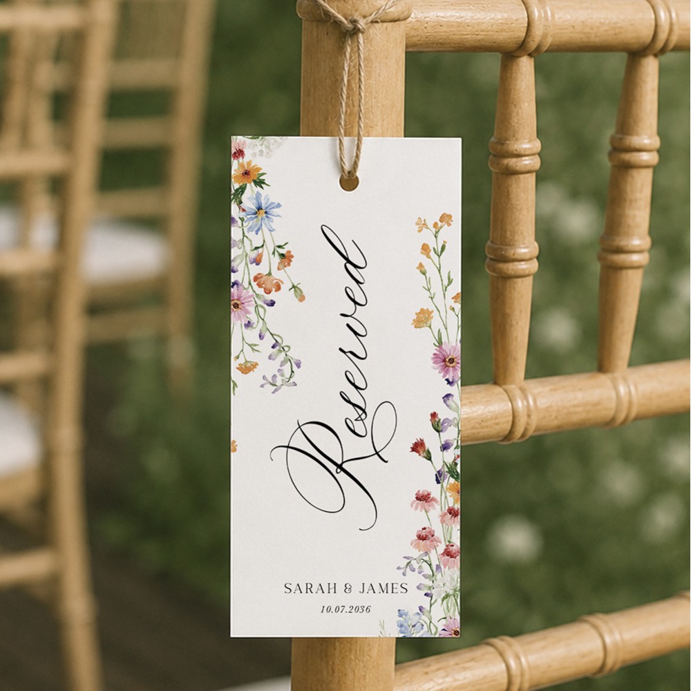 'Wildflower Garden' Reserved Seat Tags