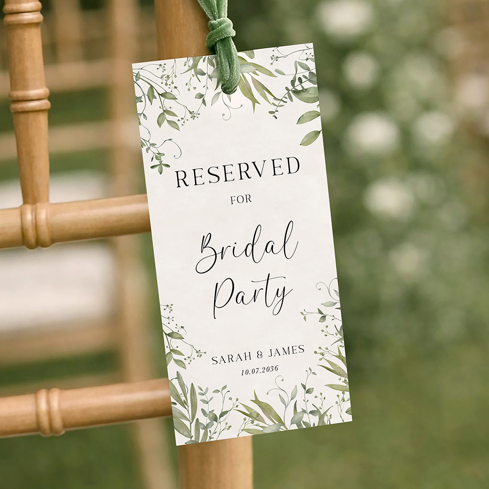 'Willow Grove' Reserved Seat Tags