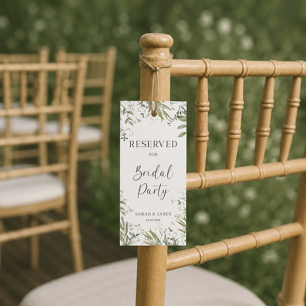 'Willow Grove' Reserved Seat Tags