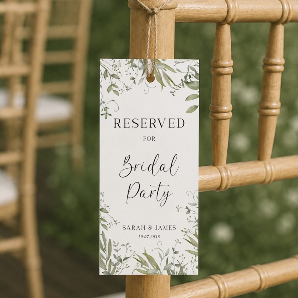 'Willow Grove' Reserved Seat Tags