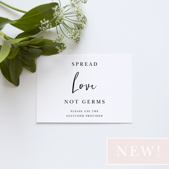 'Calligraphy 2' Spread Love Not Germs Sign - A5/A4/A3