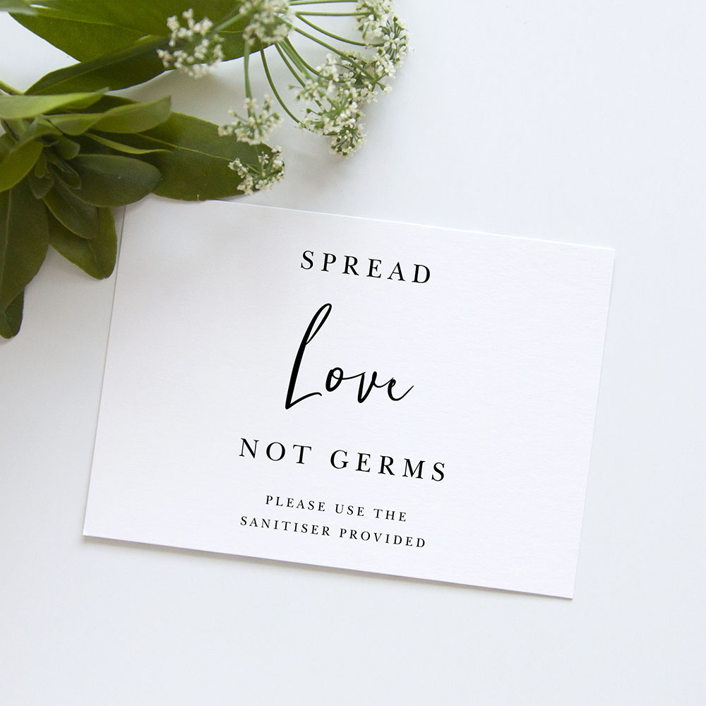 'Calligraphy 2' Spread Love Not Germs Sign - A5/A4/A3