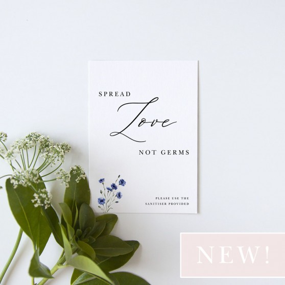 'Cornflower Blue' Spread Love Not Germs Sign - A5/A4/A3