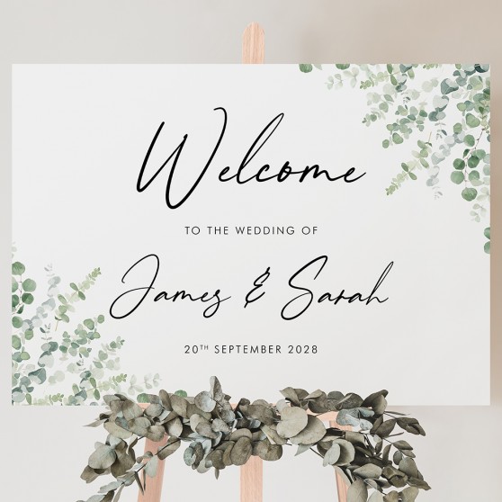 'Classic Eucalyptus' Welcome Sign A2/A1