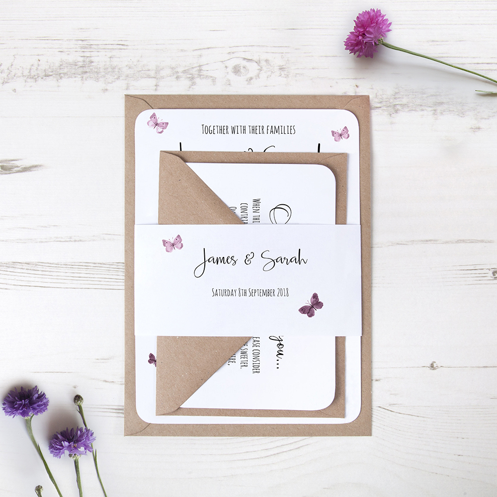 'Butterfly' Sleeve Invite