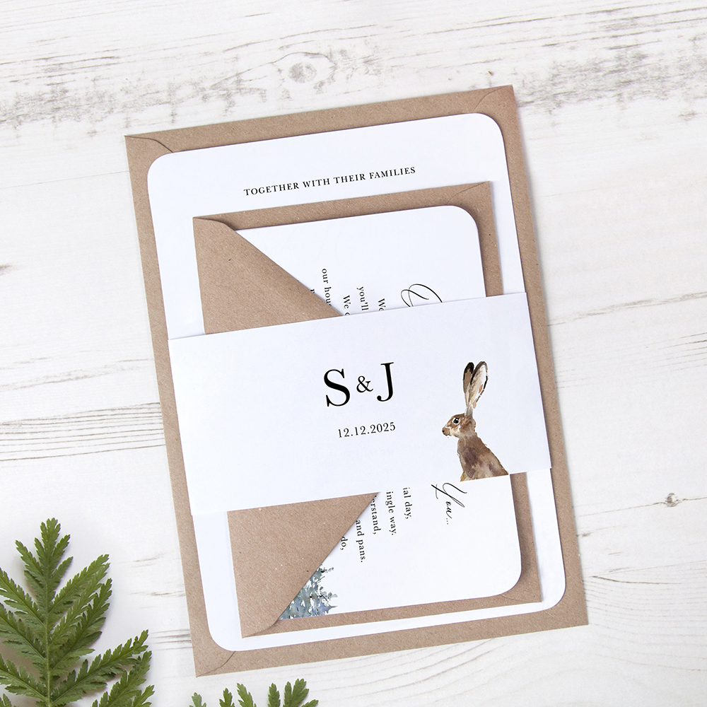 'Christmas Hare' Sleeve Invite Sample