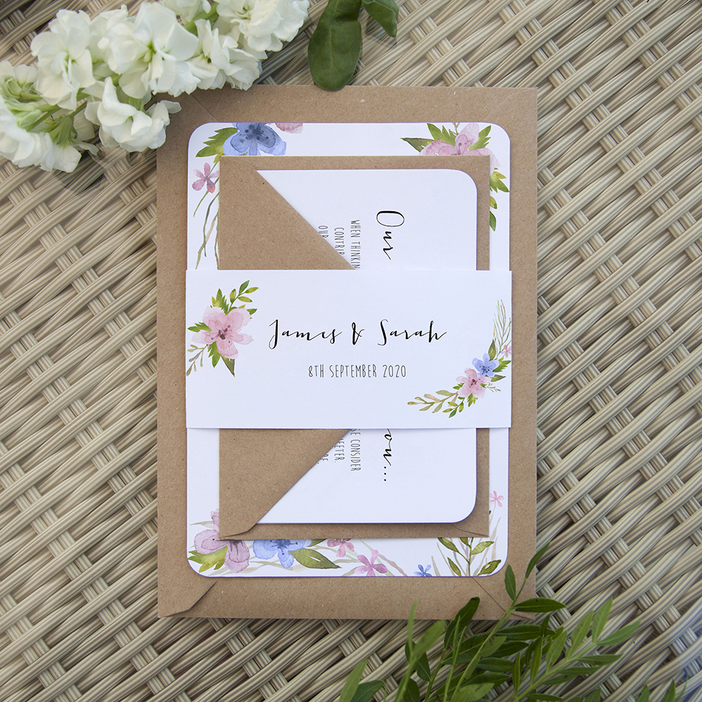 'Pretty in Blue & Pink' Sleeve Invite