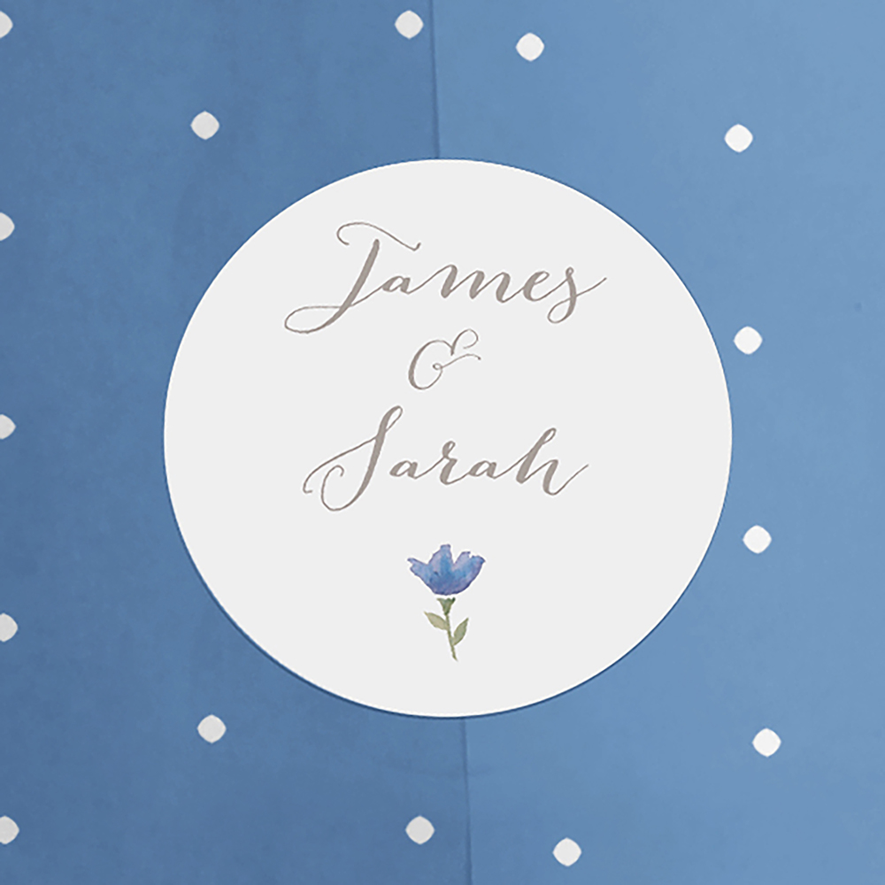 'Blue Floral Watercolour' Save the Date
