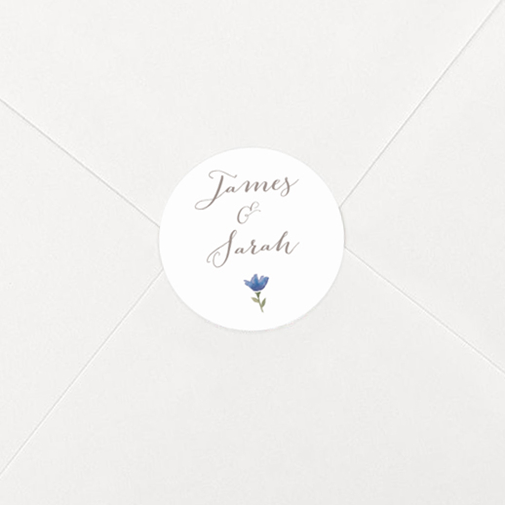 Pack of 'Blue Floral Watercolour' Stickers