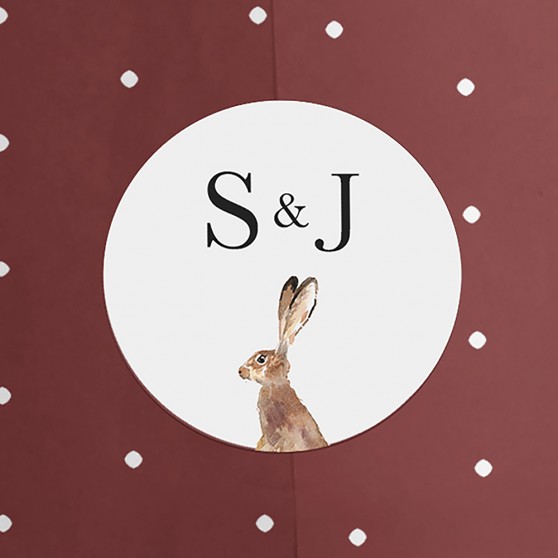 Pack of 'Christmas Hare' Stickers