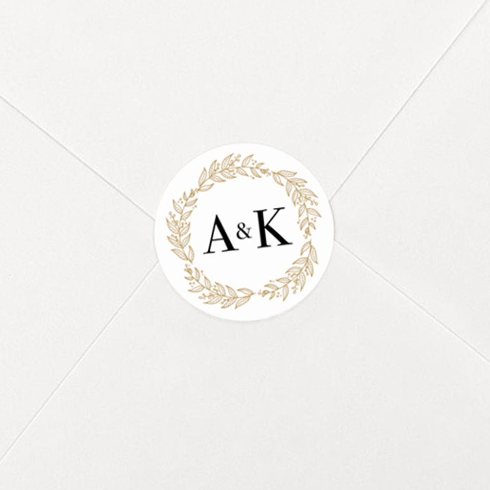 Pack of 'Gold Wreath' Stickers
