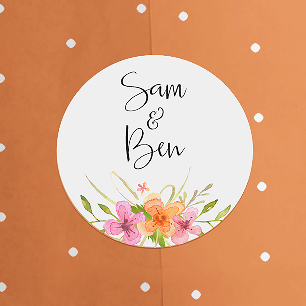 'Multi Floral Watercolour' Save the Date Sample