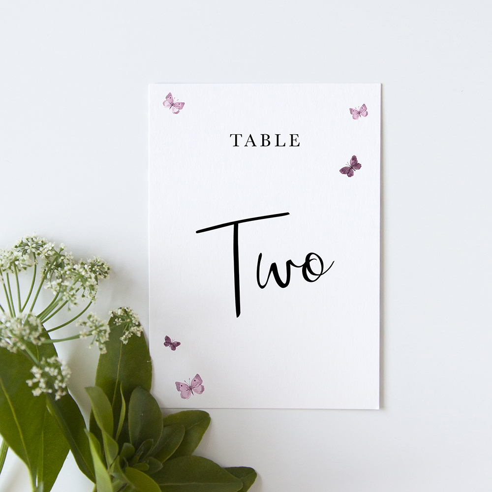'Butterfly' Table Name/Number
