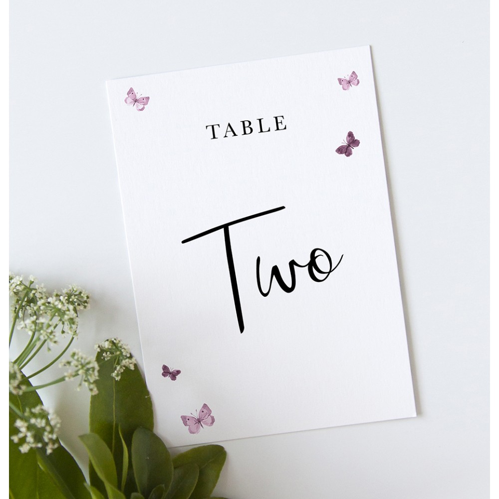 'Butterfly' Table Name/Number