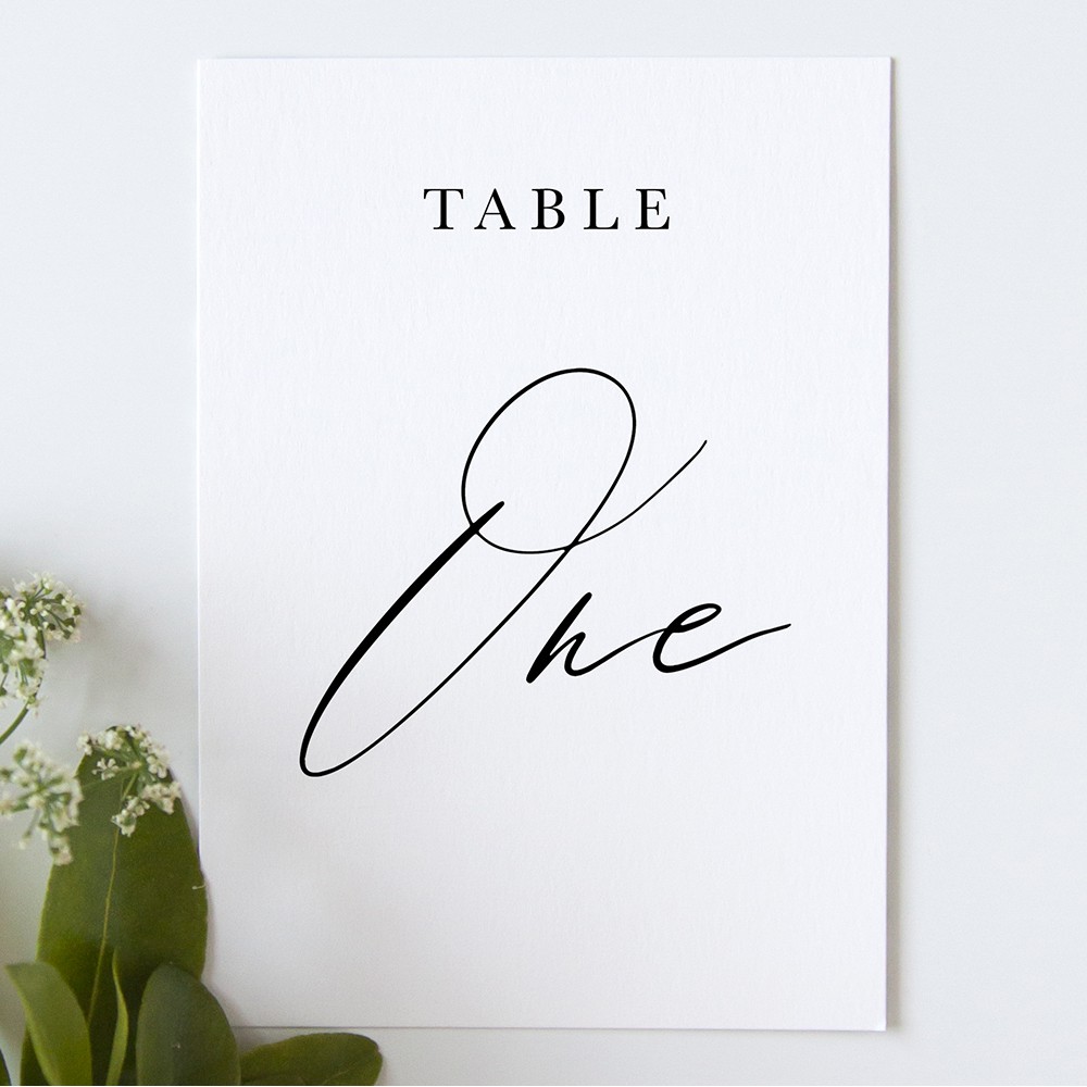 'Calligraphy 7' Table Name/Number