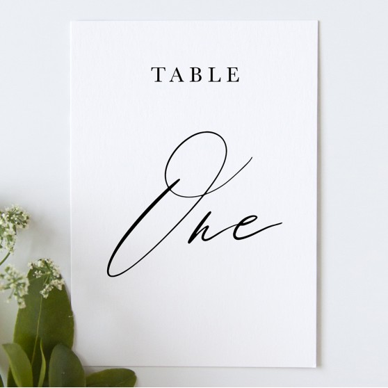 'Calligraphy 7' Table Name/Number