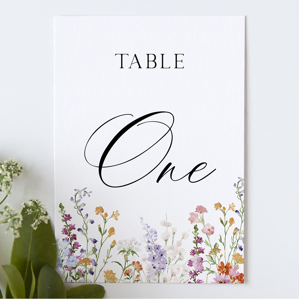 'Wildflower Garden' Table Name/Number