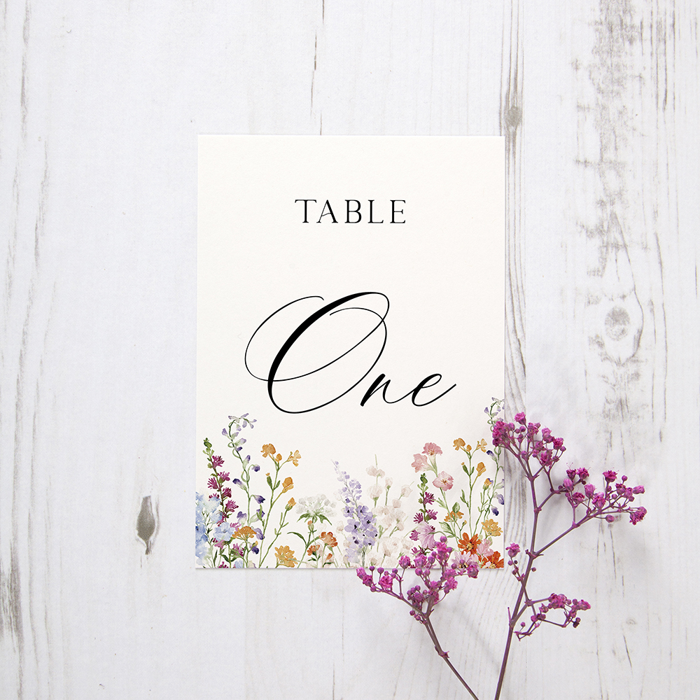 'Wildflower Garden' Table Name/Number