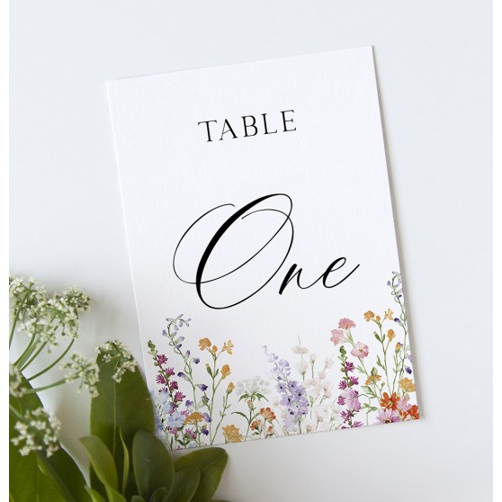 'Wildflower Garden' Table Name/Number