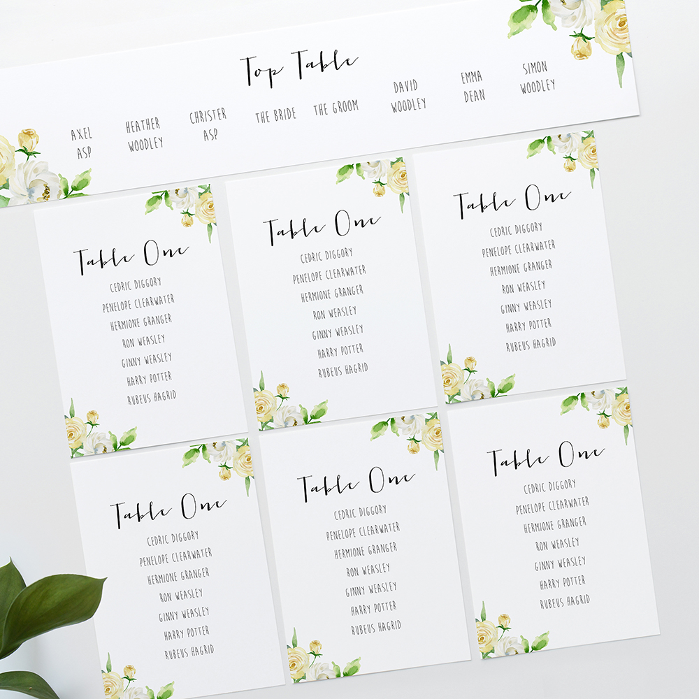 'Daphne' Table Plan Cards