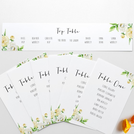 'Daphne' Table Plan Cards