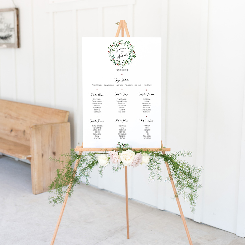 'Christmas' Large White Table Plan A2/A1