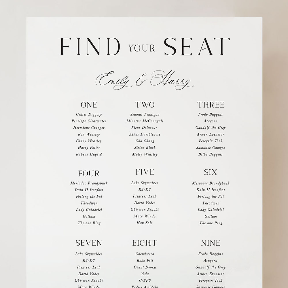 'Elegant Snowy Scene' Large White Table Plan A2/A1/A0