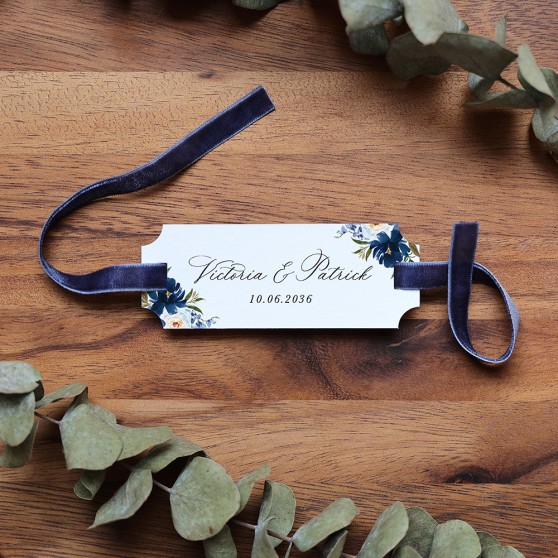 'Blue Velvet BV02' Favour Tags