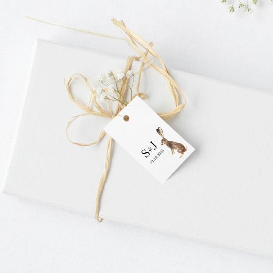 'Christmas Hare' Favour Tags