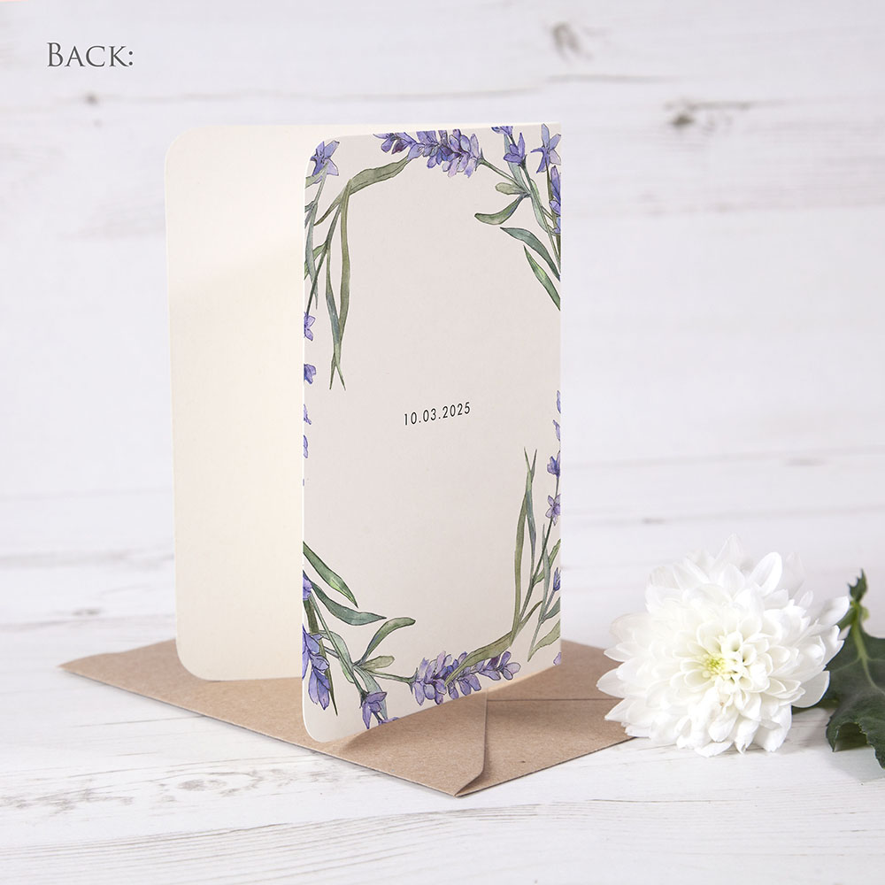 'Lavender' Folded Thank You Card