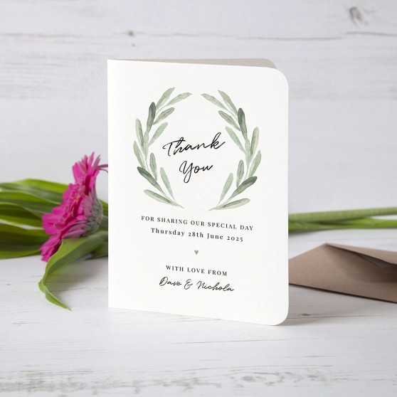 'Olive' Folded Thank You Card