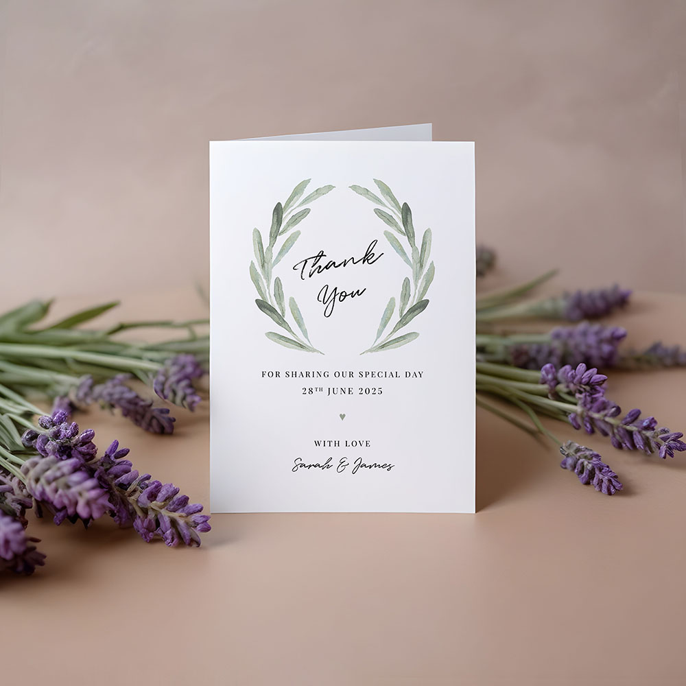 'Olive' Folded Thank You Card