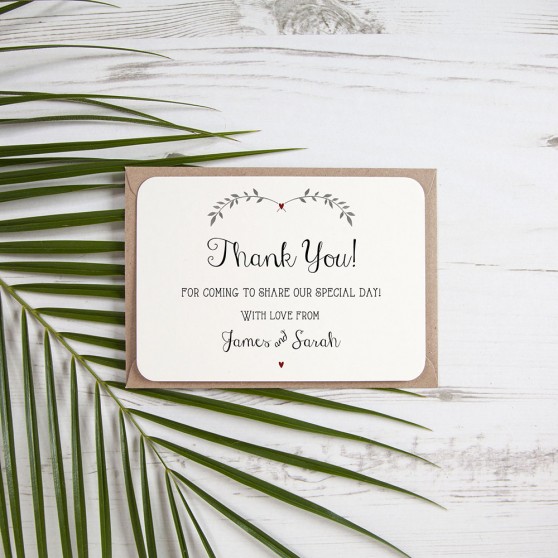 'Red Ivy Design' Standard Thank You Card