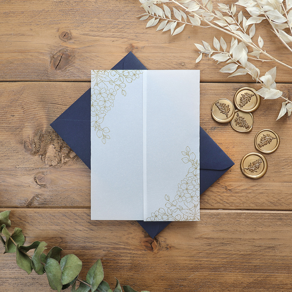 'Foil Hydrangea & Eucalyptus' Vellum Wrap