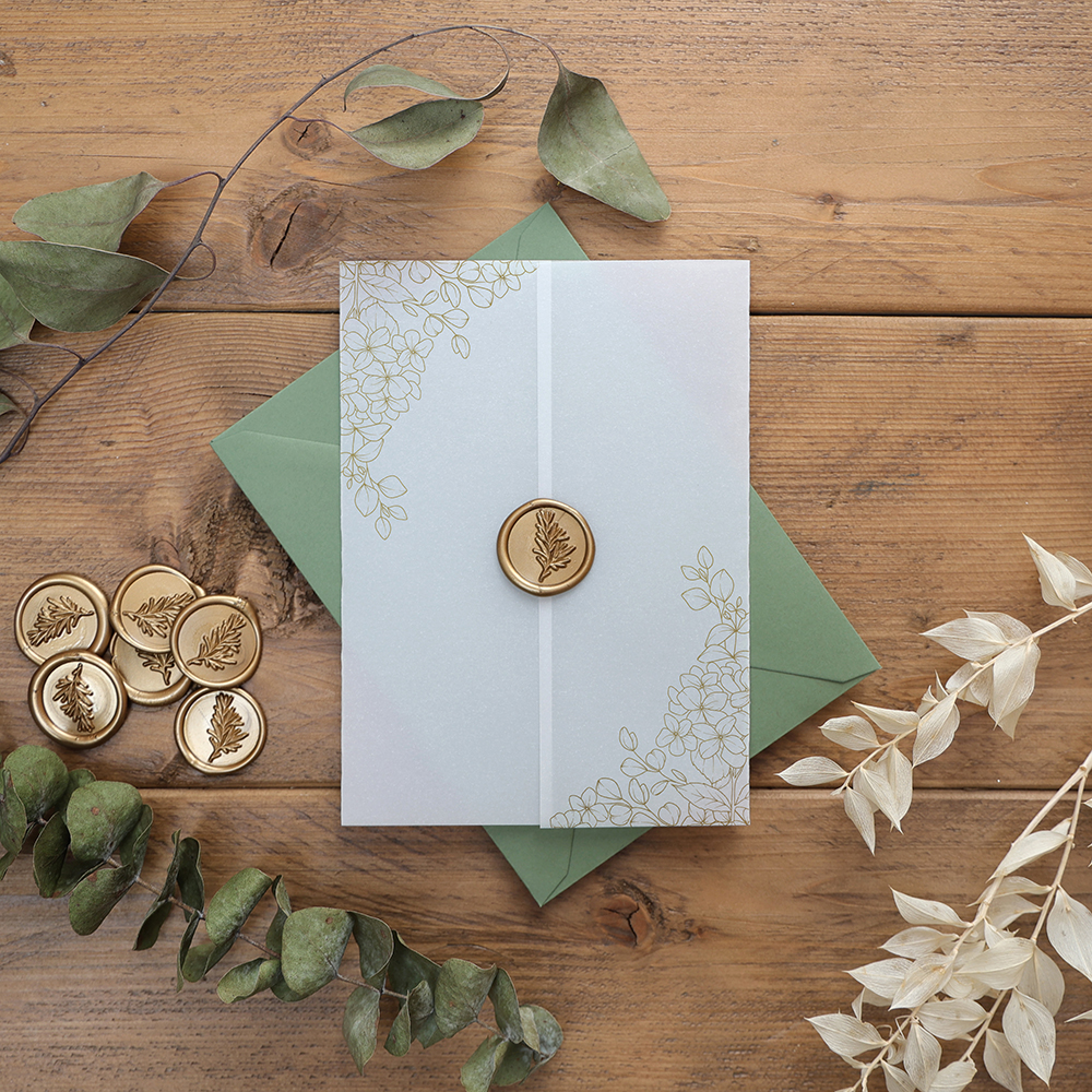 'Foil Hydrangea & Eucalyptus' Vellum Wrap