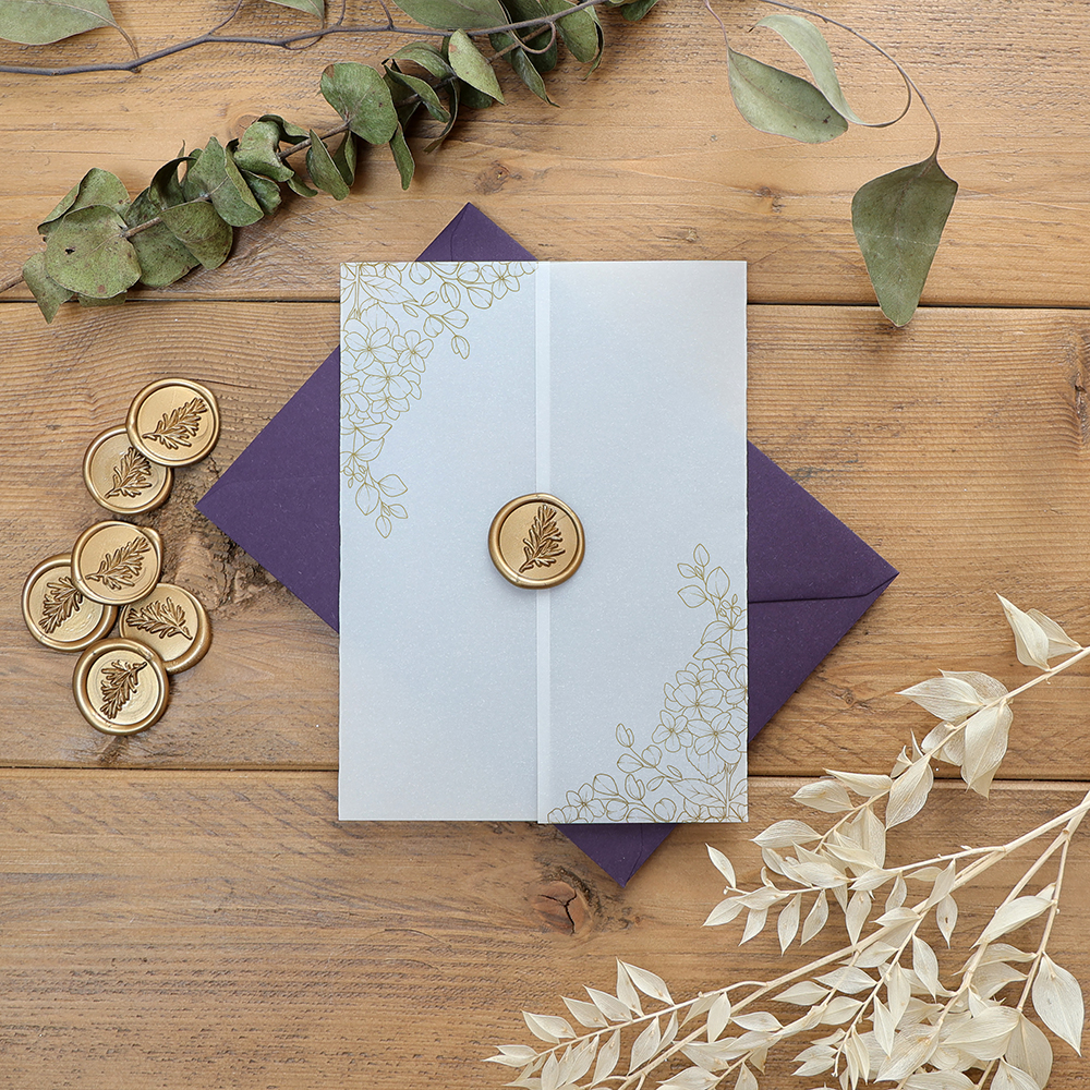 'Foil Hydrangea & Eucalyptus' Vellum Wrap